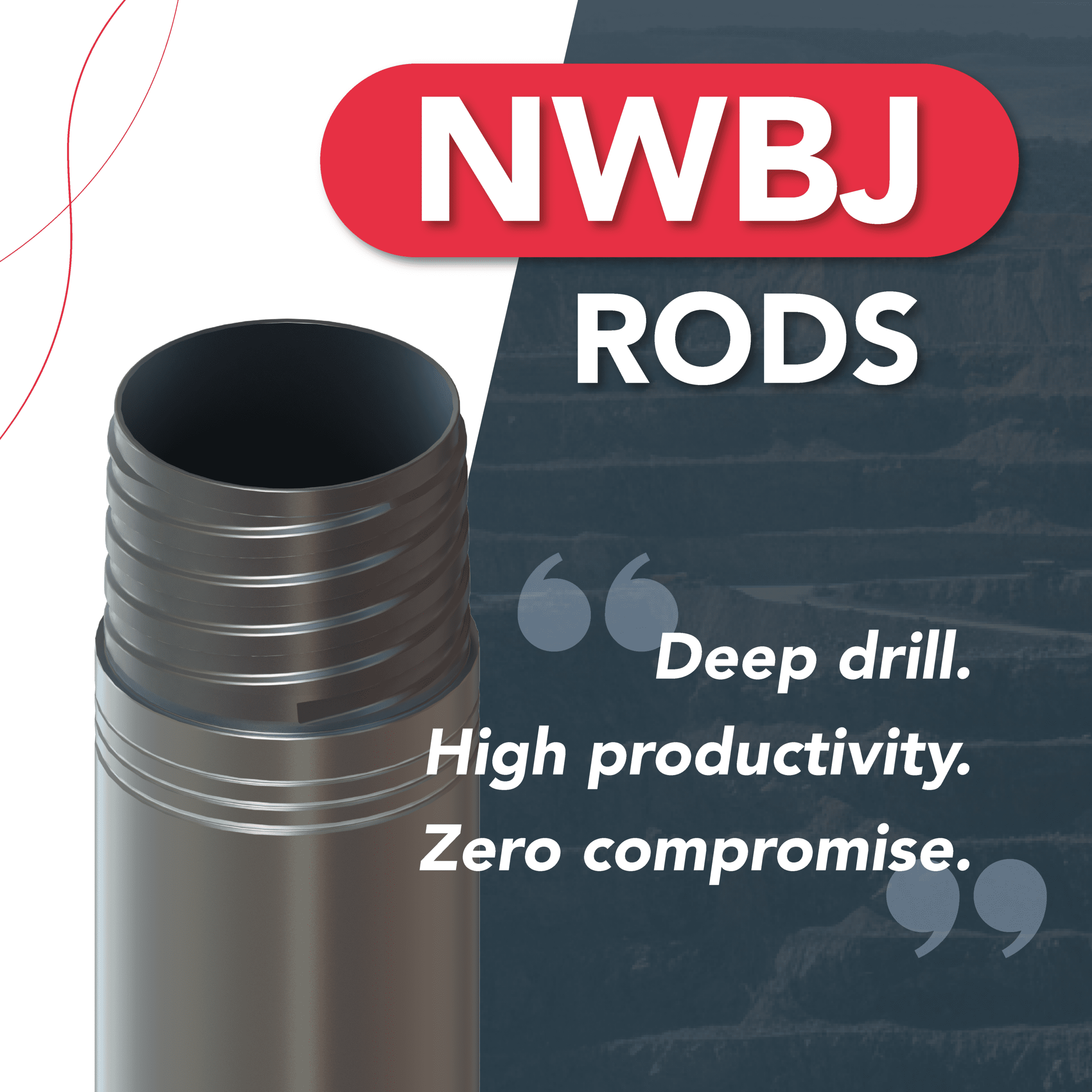 Mining drill rods NWBJ to drill deeper
